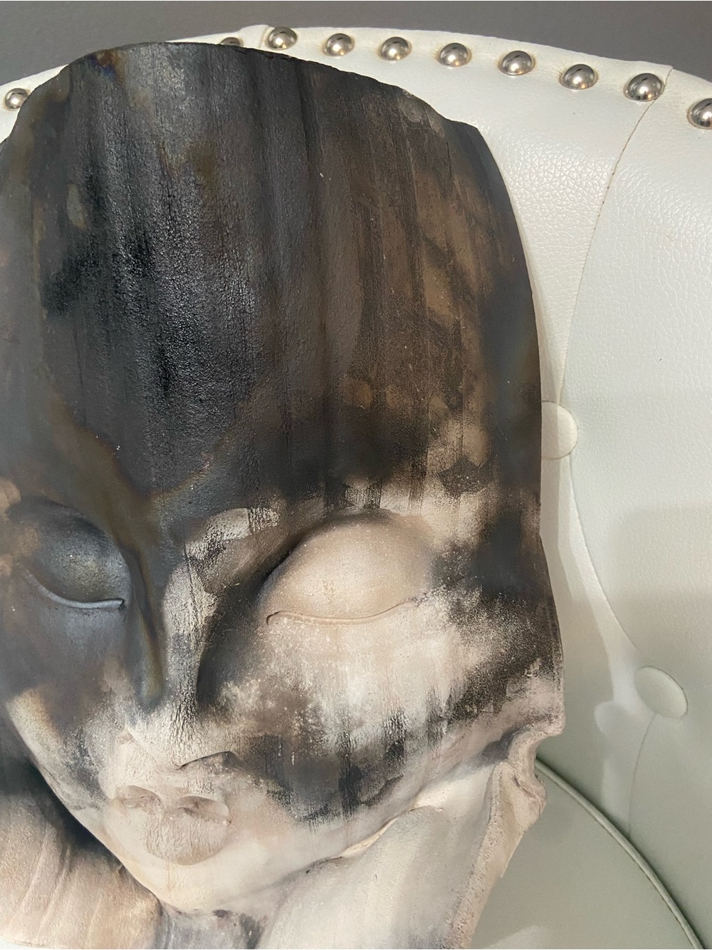 Vintage 1989 Ceramic Art Mask Face Wall Hanging Sculpture Signed Boyle 89 - Picture 8 of 17